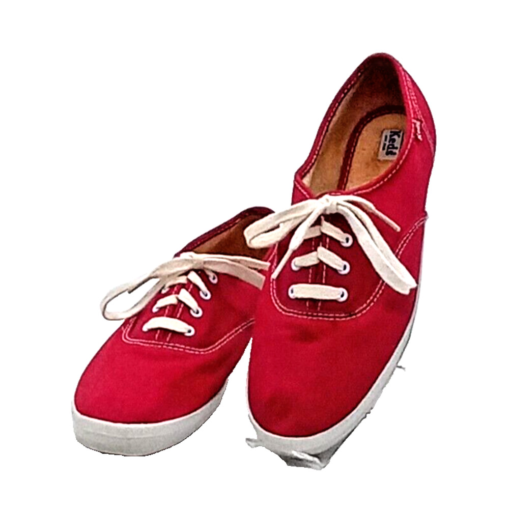 Keds Champion Sneakers Shoes Red Canvas Women's Size 8.5 Low Lace Up - Picture 2 of 13